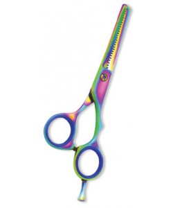 Professional Thinning Scissor. One Blade Teeth and One Blade Razor. Multicolor coating.