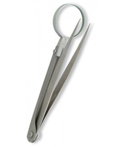 Tweezer with magnifying glass. Mirror Finish