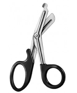 Bandage Scissors black plastic ring with autodavable